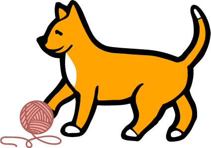 Cat Playing with Yarn@2x Cat Playing with Yarn@2x