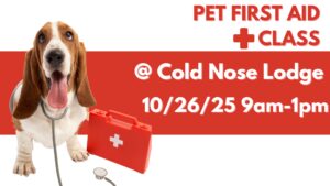Pet first aid class on 10/26/25
